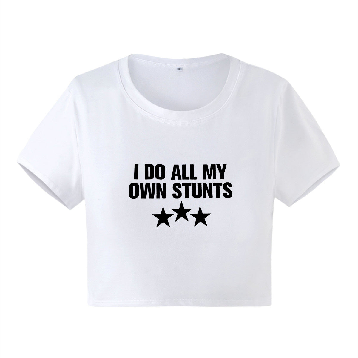 ‘I do all my own stunts’ baby graphic tee